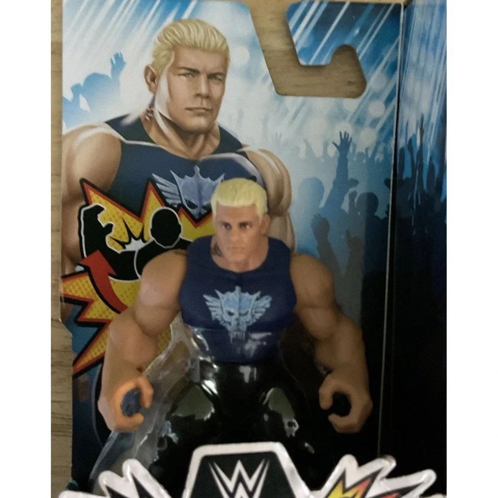 2024 Mattel WWE Knuckle Crunchers‎ Cody Rhodes, Includes Barbell & Weight Belt